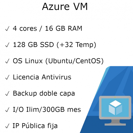 Mensual Azure Servidor en la nube (Linux Server - Plan L4 - Sin Permanencia)